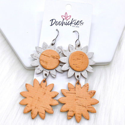 3.5" Daisy Dangle Drops (3-D Collection) -Earrings by Doohickies Wholesale