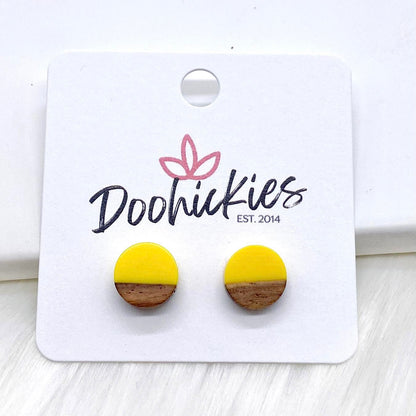 10mm Colorblock Studs -Earrings by Doohickies Wholesale