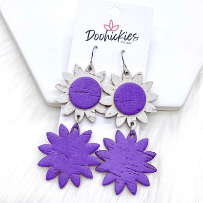 3.5" Daisy Dangle Drops (3-D Collection) -Earrings by Doohickies Wholesale