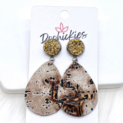 2" Neutral Driftwood Dangles -Earrings by Doohickies Wholesale