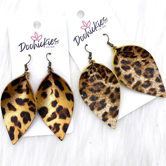 2.5" Leopard Petals -Earrings by Doohickies Wholesale