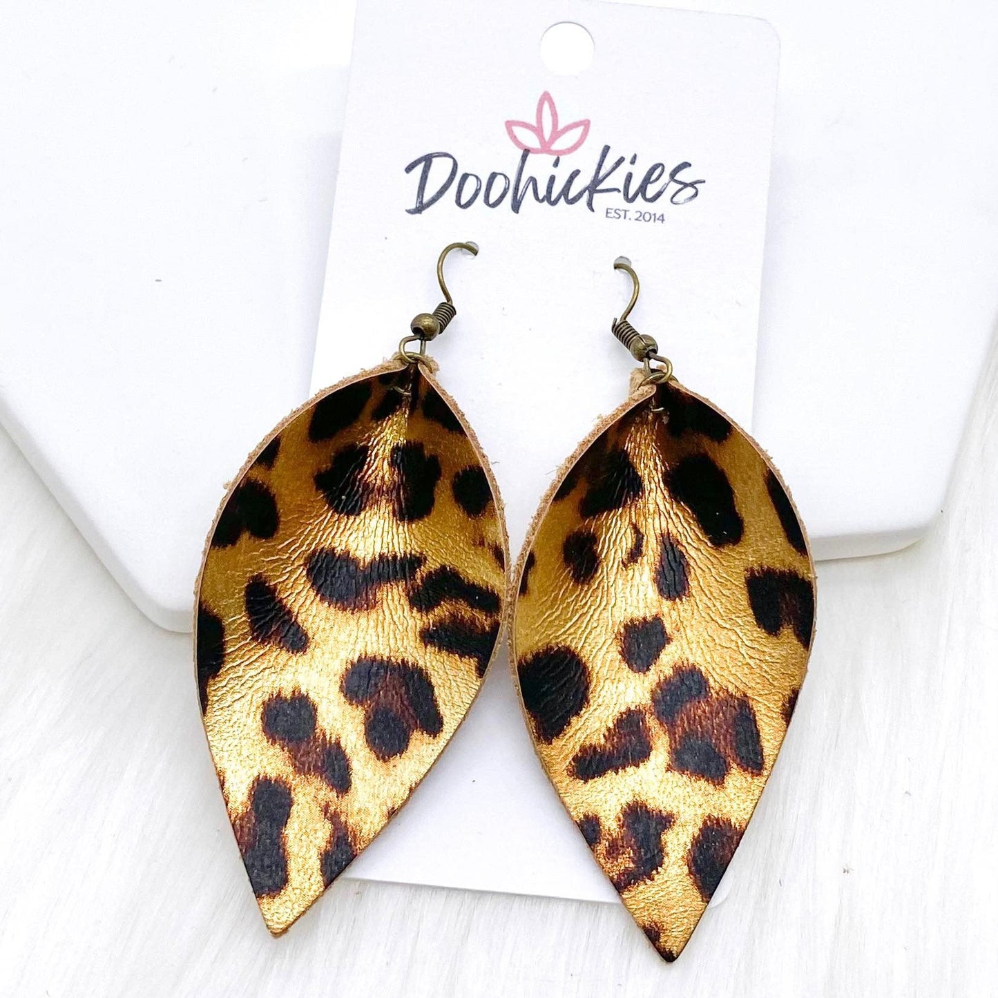 2.5" Leopard Petals -Earrings by Doohickies Wholesale