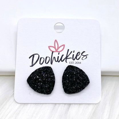 16mm Glittery Triangle Singles -Earrings by Doohickies Wholesale