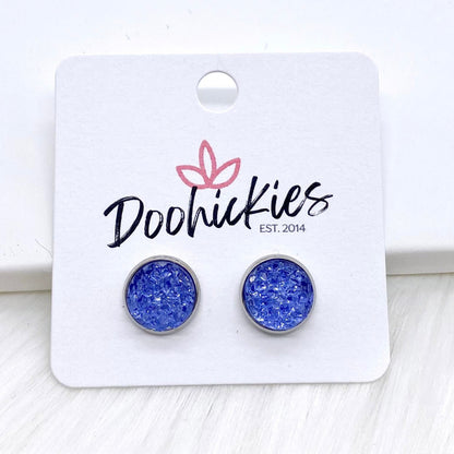 10mm Sparkles in Stainless Steel Settings -Earrings by Doohickies Wholesale