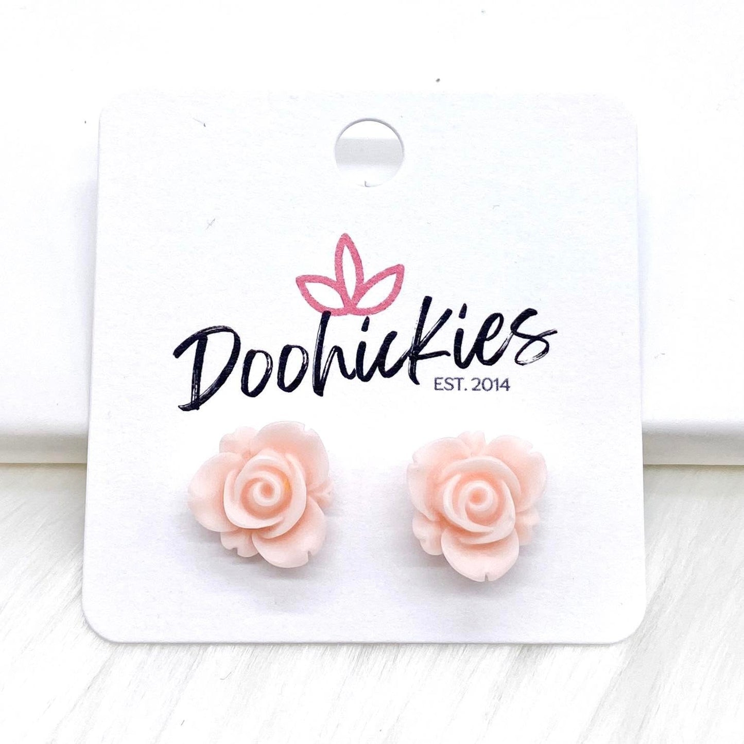 13mm Blooming Rose Singles -Earrings by Doohickies Wholesale