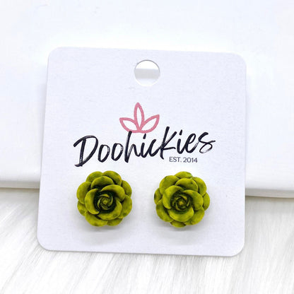 14mm Rose Singles -Earrings by Doohickies Wholesale