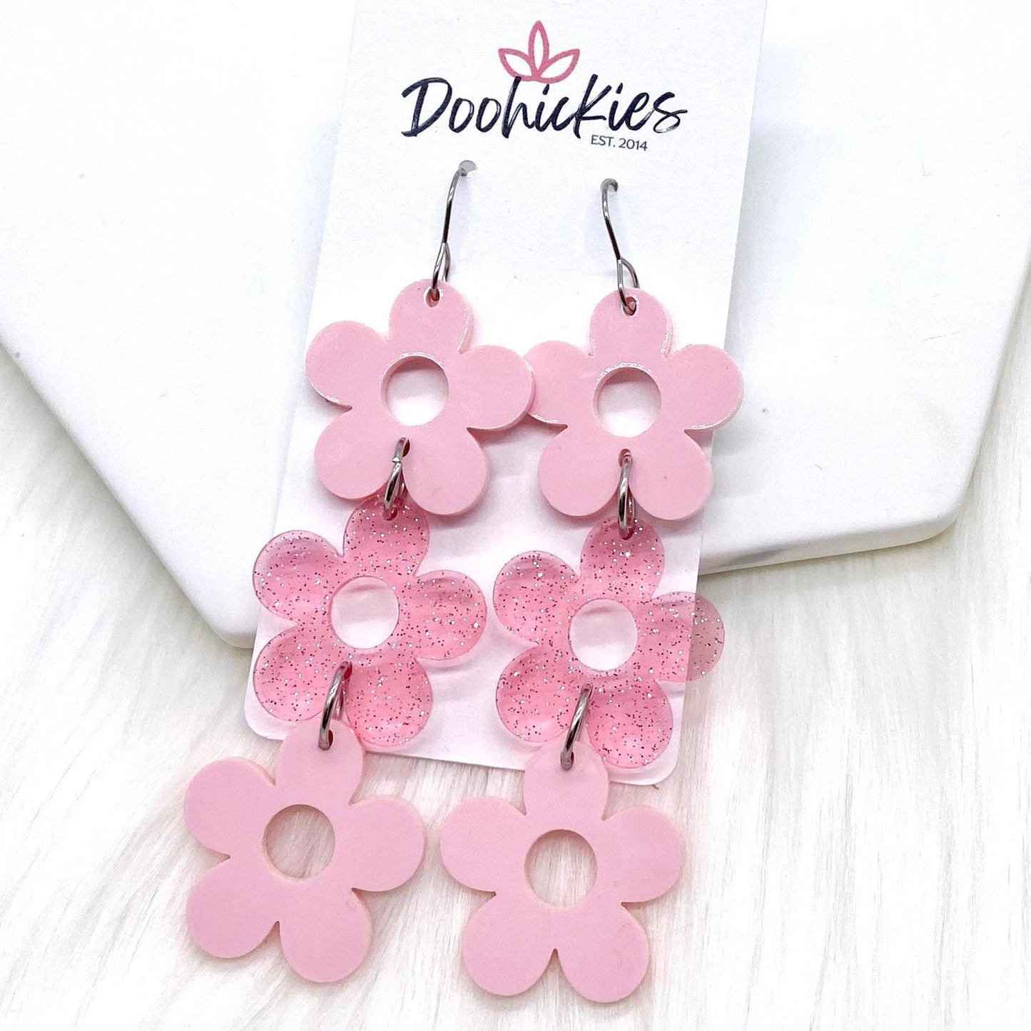 3.25" Blossom Drop Acrylics -Earrings by Doohickies Wholesale