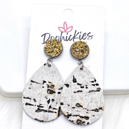 2" Neutral Driftwood Dangles -Earrings by Doohickies Wholesale