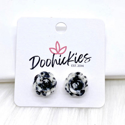 14mm Rose Singles -Earrings by Doohickies Wholesale