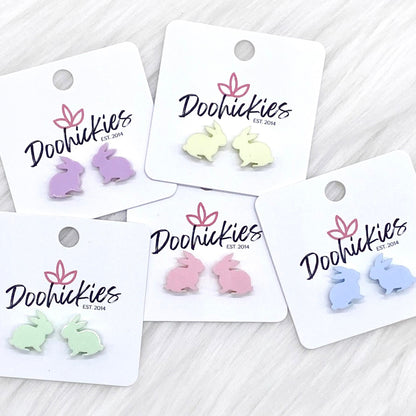 15mm Pastel Rabbits -Easter Earrings by Doohickies Wholesale