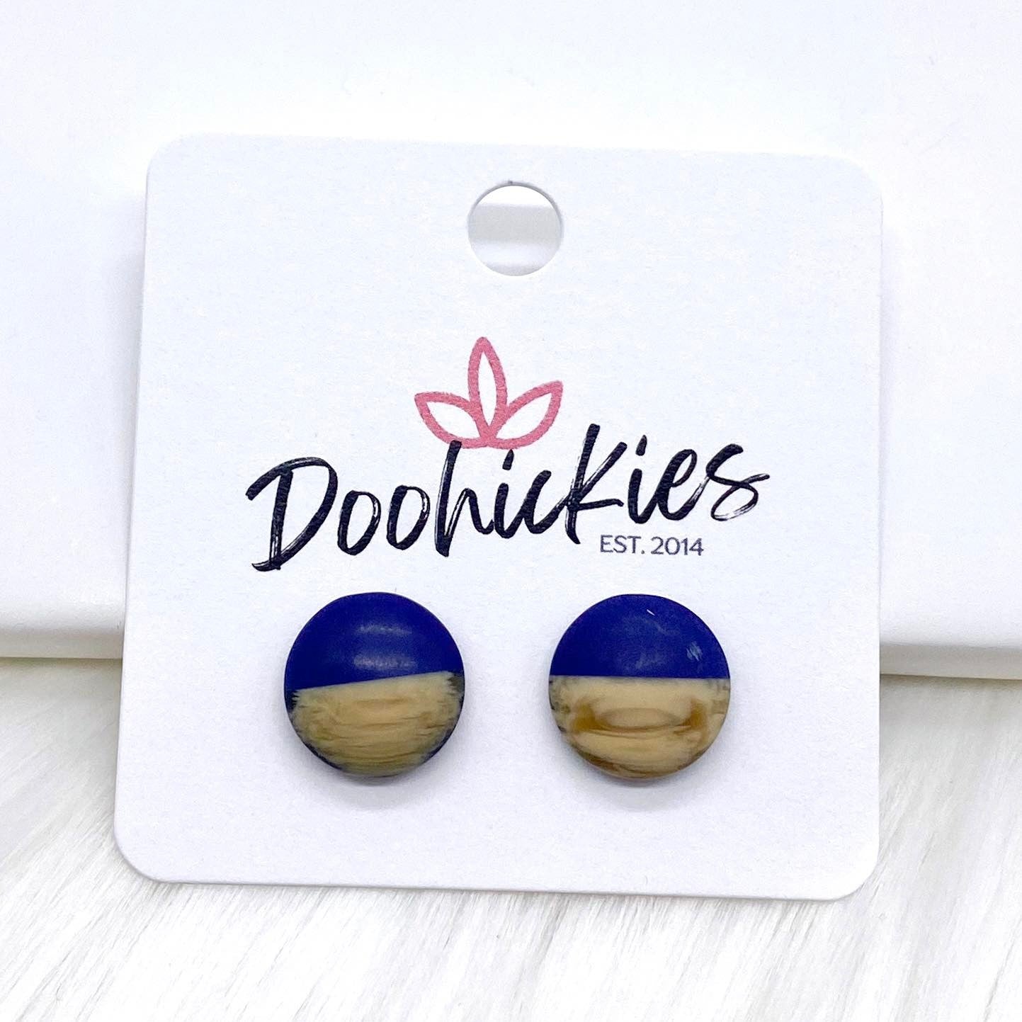 12mm Colorblock Singles -Earrings by Doohickies Wholesale