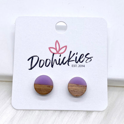 10mm Colorblock Studs -Earrings by Doohickies Wholesale