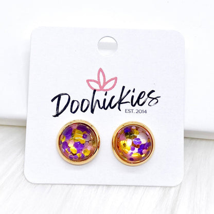 12mm Confetti Drops -Earrings by Doohickies Wholesale