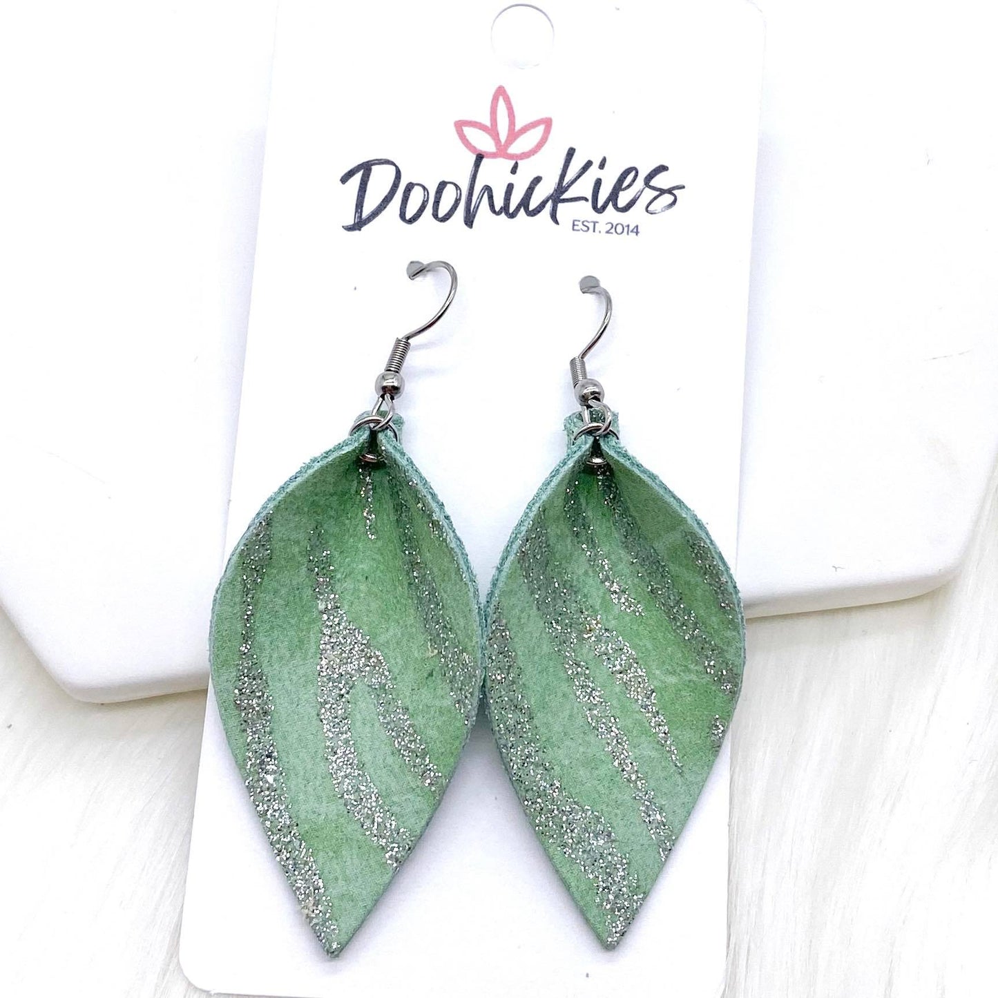 2" Zebra Shimmer Small Petals -Earrings by Doohickies Wholesale