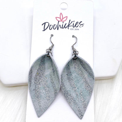 2" Zebra Shimmer Small Petals -Earrings by Doohickies Wholesale