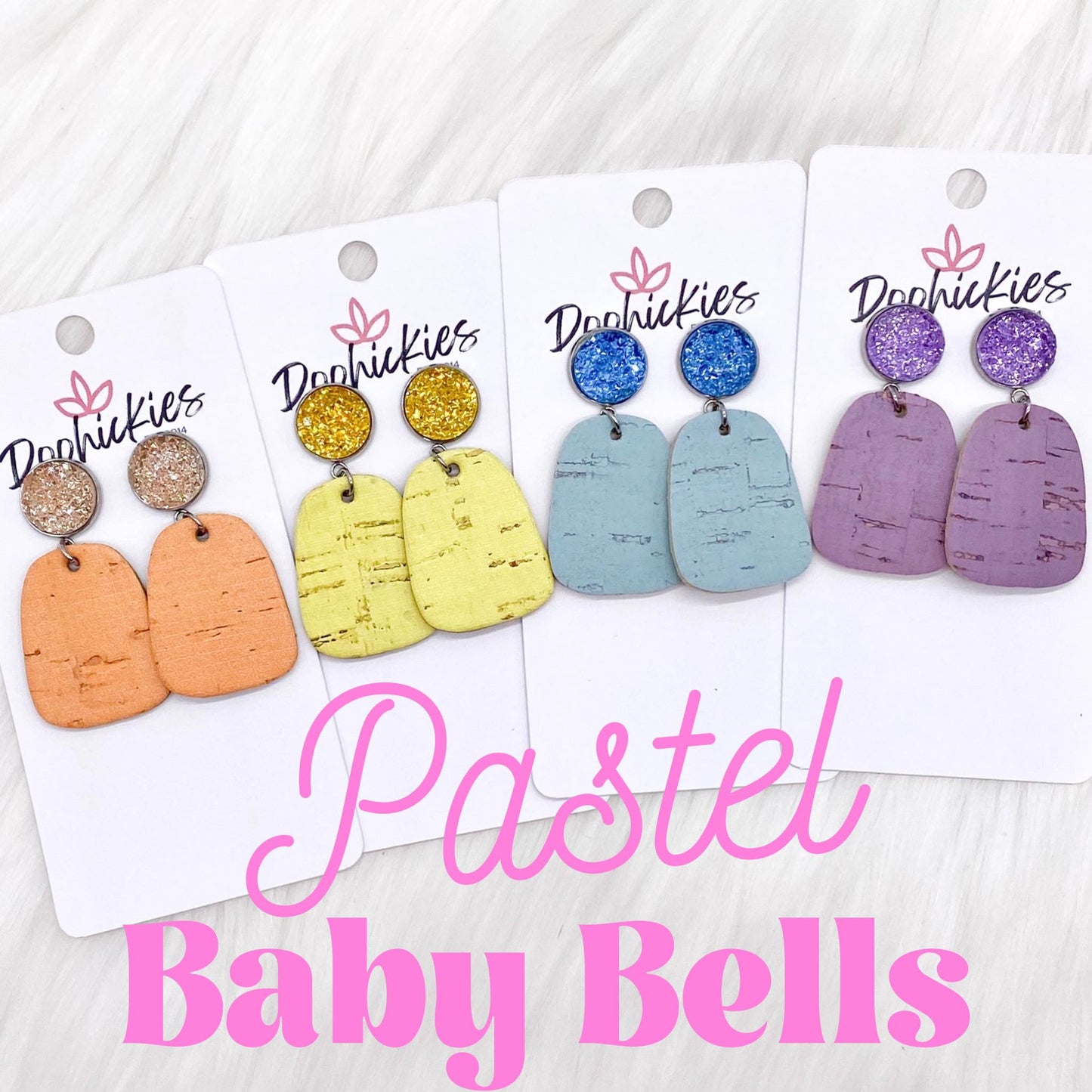 2" Pastel Baby Bells -Earrings by Doohickies Wholesale