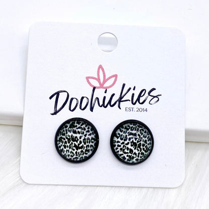 12mm Leopard Singles -Earrings by Doohickies Wholesale