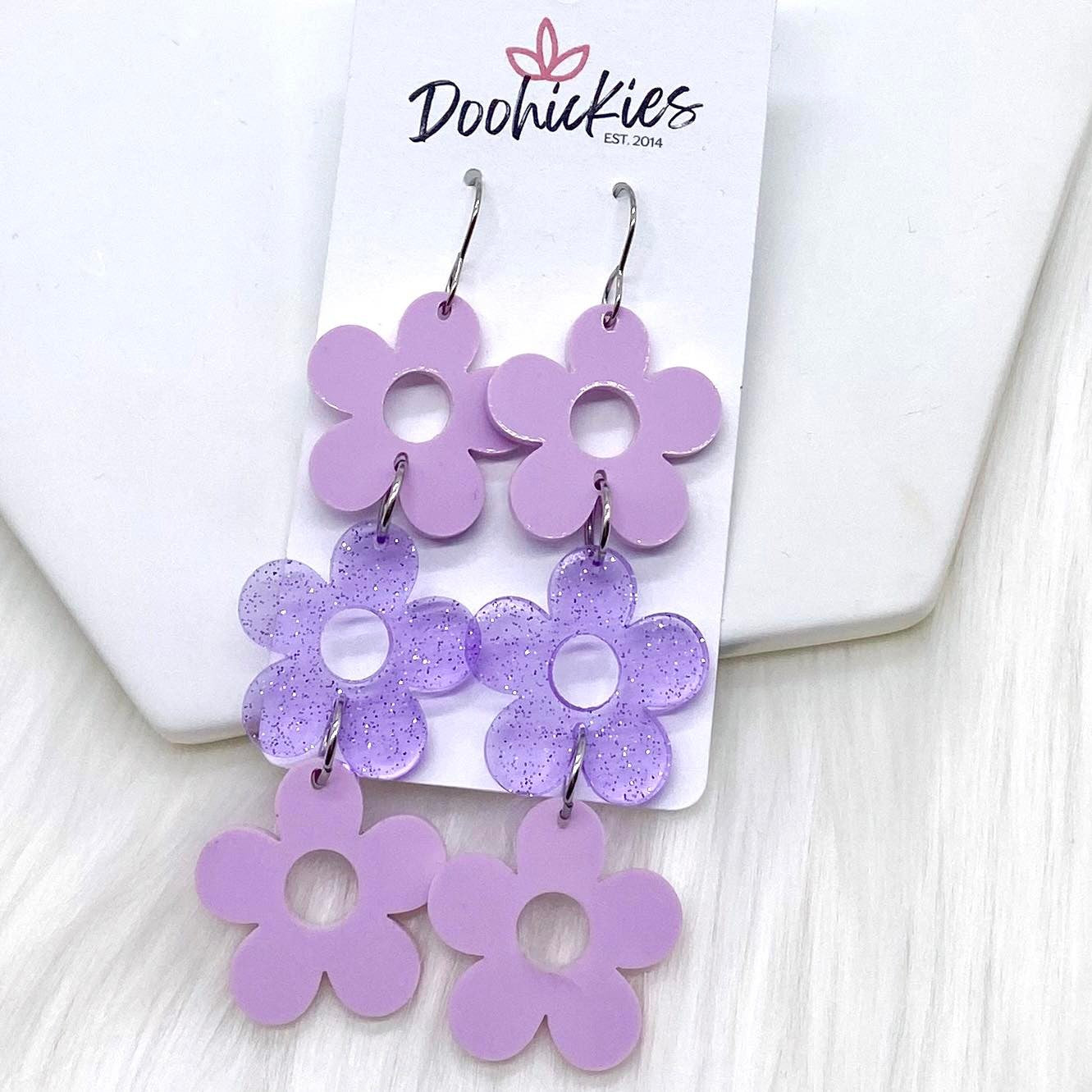 3.25" Blossom Drop Acrylics -Earrings by Doohickies Wholesale