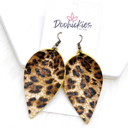 2.5" Leopard Petals -Earrings by Doohickies Wholesale