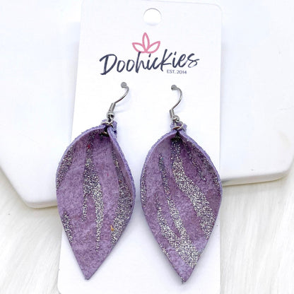 2" Zebra Shimmer Small Petals -Earrings by Doohickies Wholesale