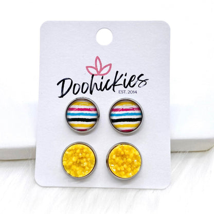 12mm Summer Vibes Duos -Summer Earrings by Doohickies Wholesale