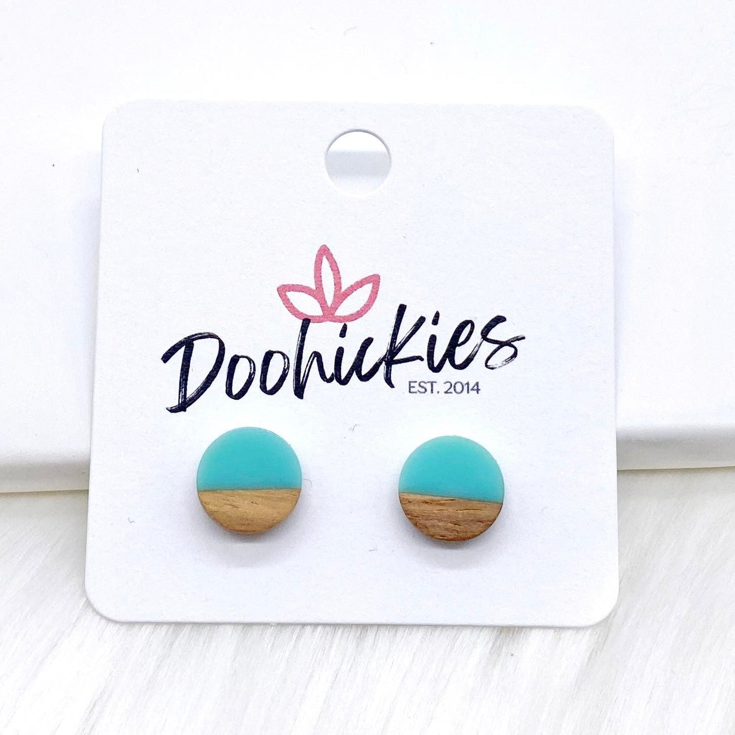 10mm Colorblock Studs -Earrings by Doohickies Wholesale