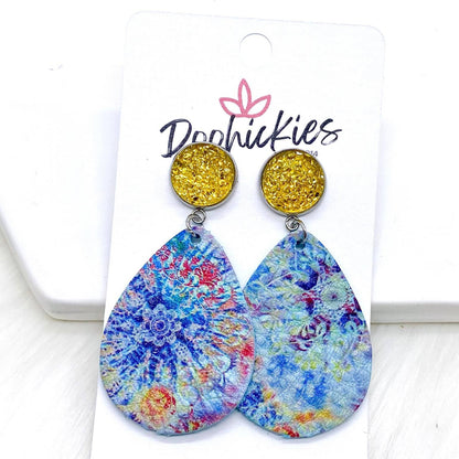 2" Tie Dye Dangles -Earrings by Doohickies Wholesale