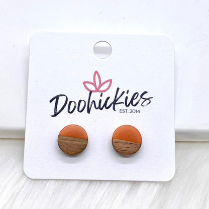 10mm Colorblock Studs -Earrings by Doohickies Wholesale