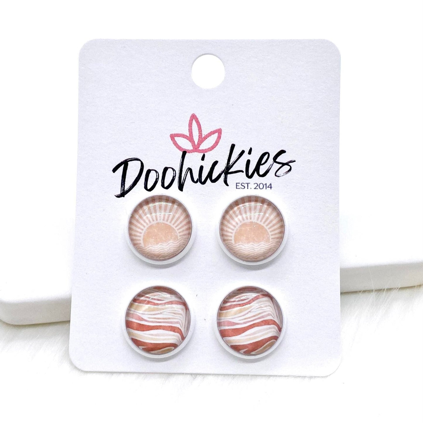 12mm Boho Bliss Duos -Boho Earrings by Doohickies Wholesale