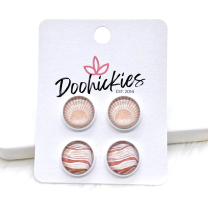 12mm Boho Bliss Duos -Boho Earrings by Doohickies Wholesale