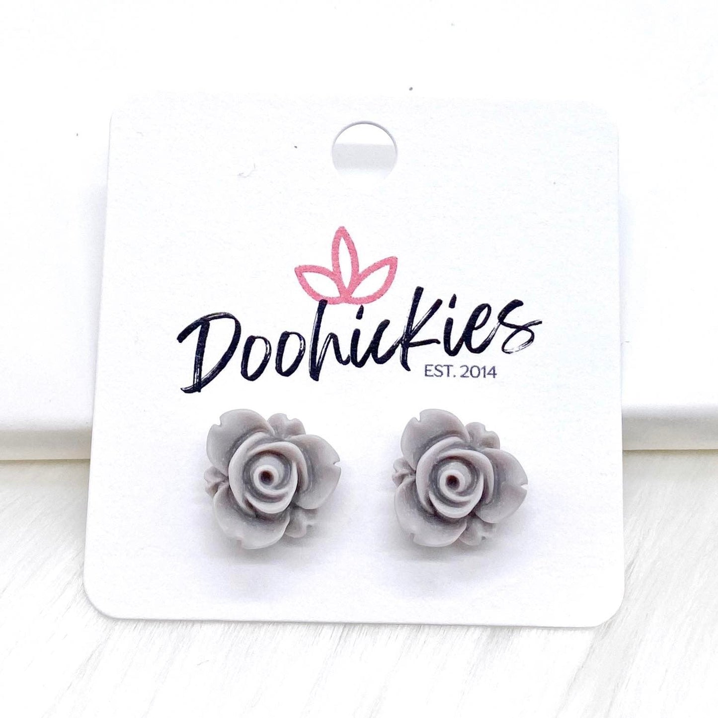 13mm Blooming Rose Singles -Earrings by Doohickies Wholesale