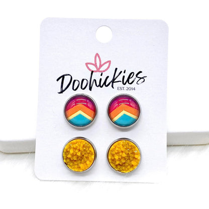 12mm Summer Vibes Duos -Summer Earrings by Doohickies Wholesale