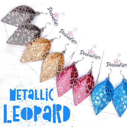 2.5" Metallic Leopard Petals -Earrings by Doohickies Wholesale