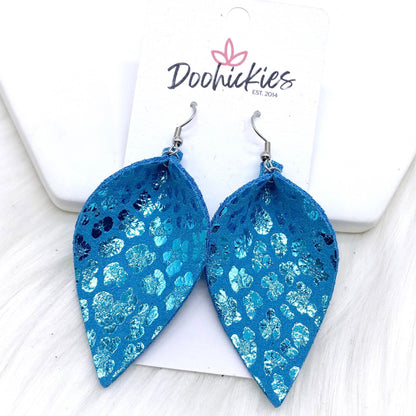 2.5" Metallic Leopard Petals -Earrings by Doohickies Wholesale