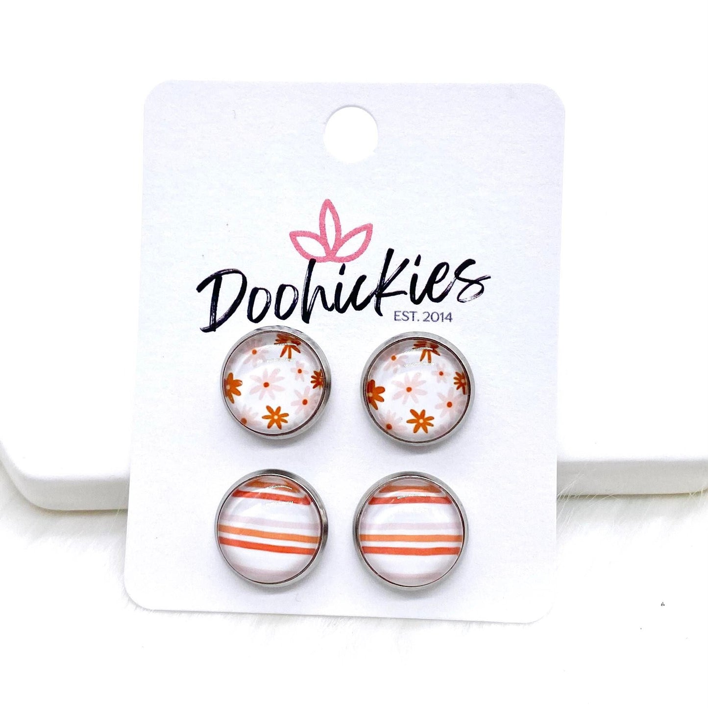 12mm Boho Bliss Duos -Boho Earrings by Doohickies Wholesale