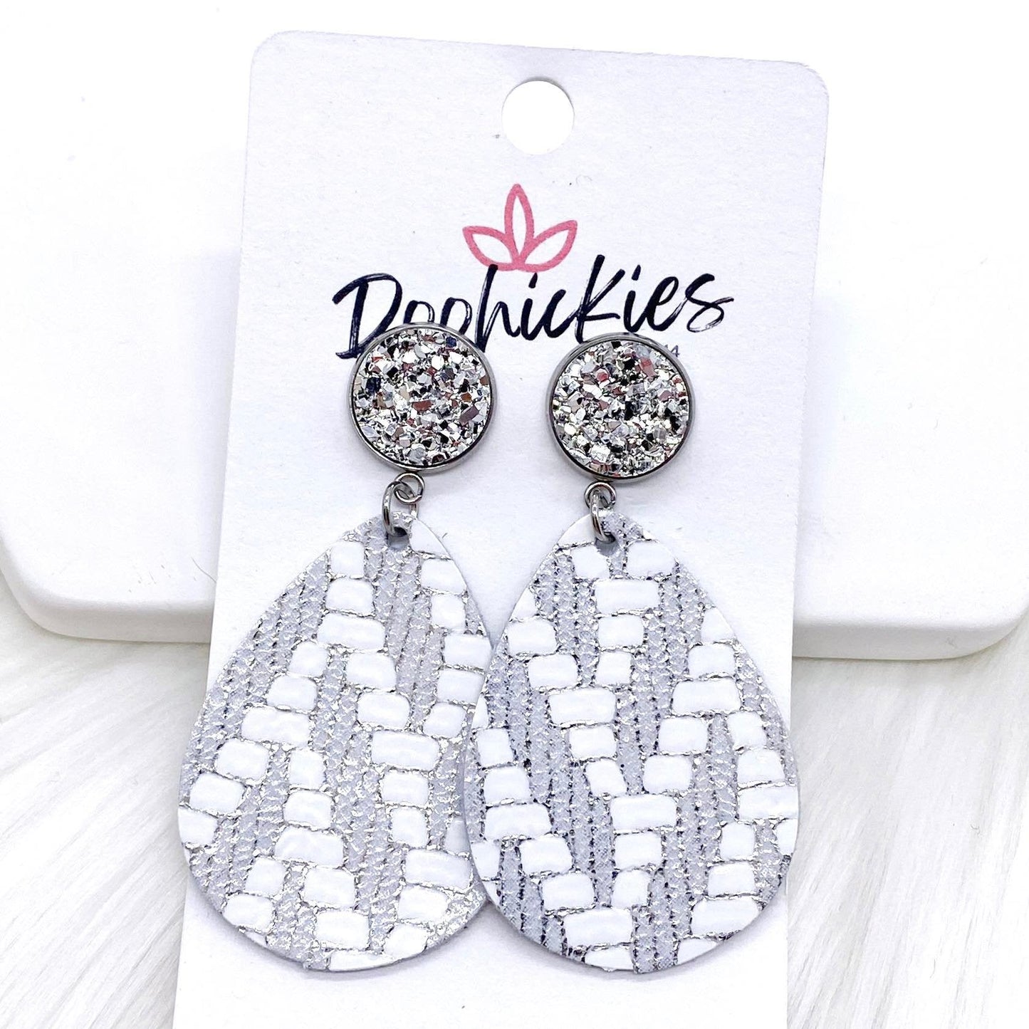 2" Metallic Chevron Dangles -Earrings by Doohickies Wholesale