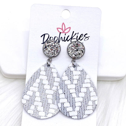 2" Metallic Chevron Dangles -Earrings by Doohickies Wholesale