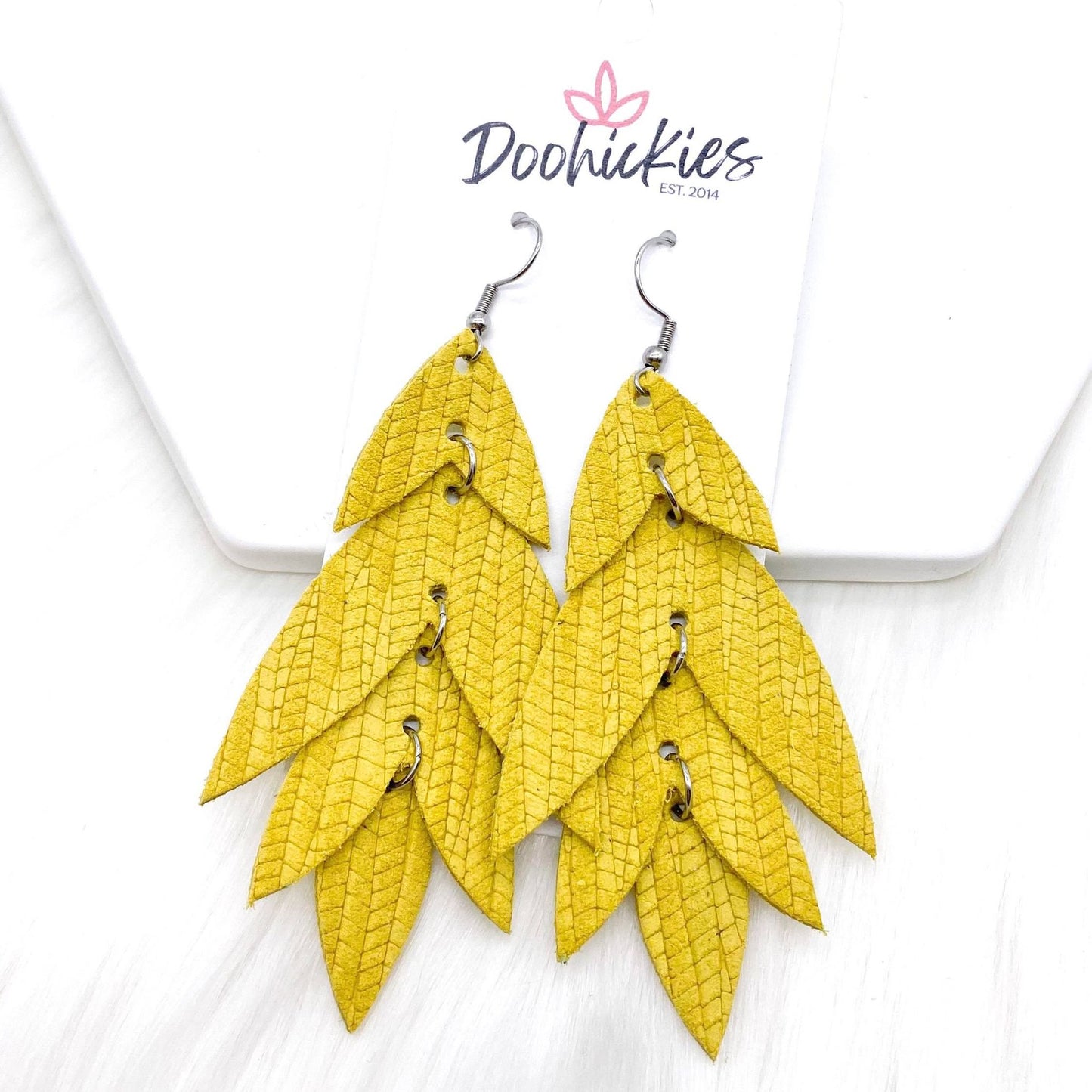 3" Cha-Cha Lilli Belles - Leather Earrings by Doohickies Wholesale