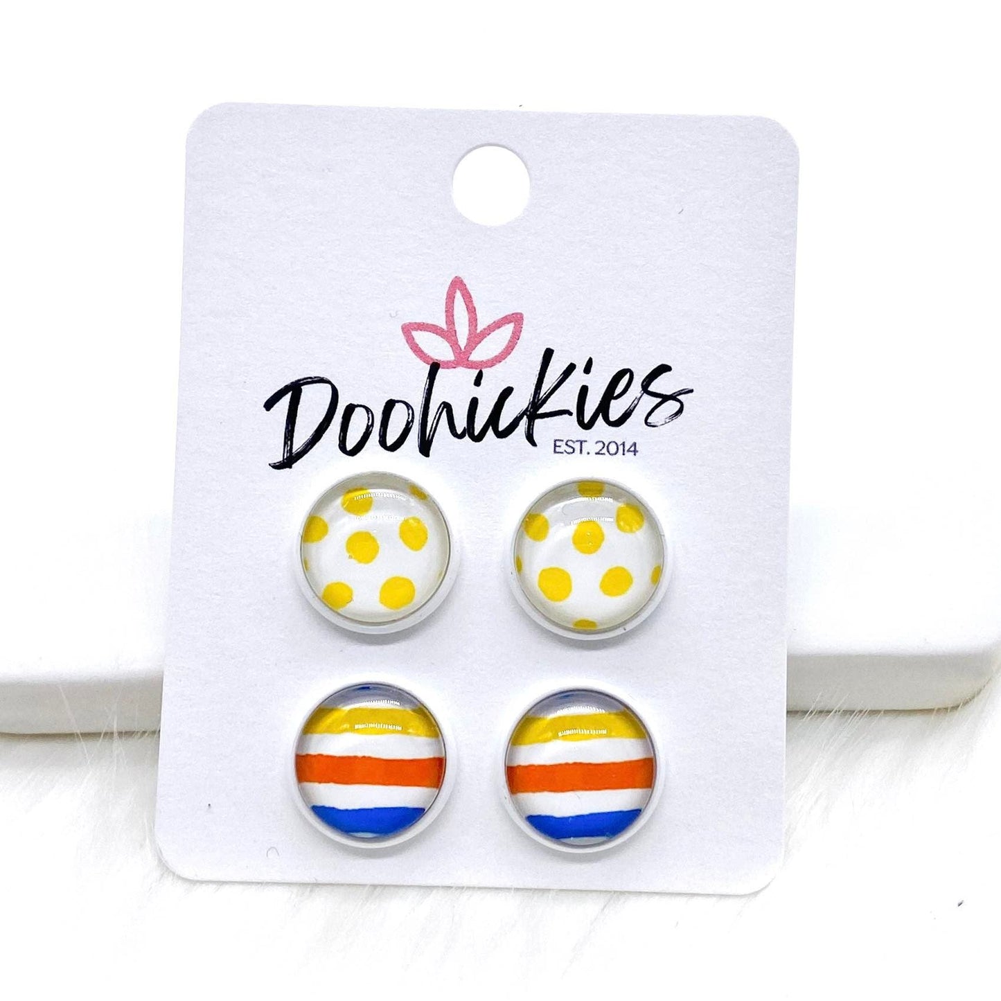 12mm Summer Vibes Duos -Summer Earrings by Doohickies Wholesale