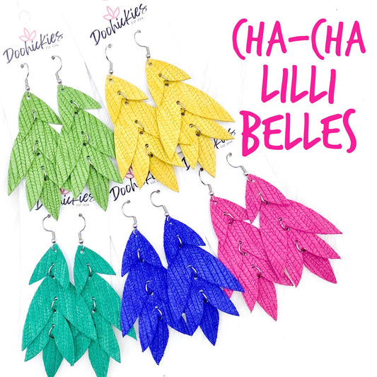 3" Cha-Cha Lilli Belles - Leather Earrings by Doohickies Wholesale