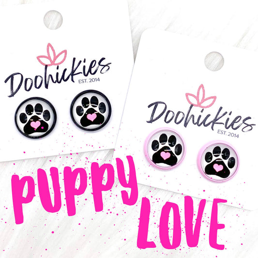 12mm Puppy Love Singles -Earrings by Doohickies Wholesale