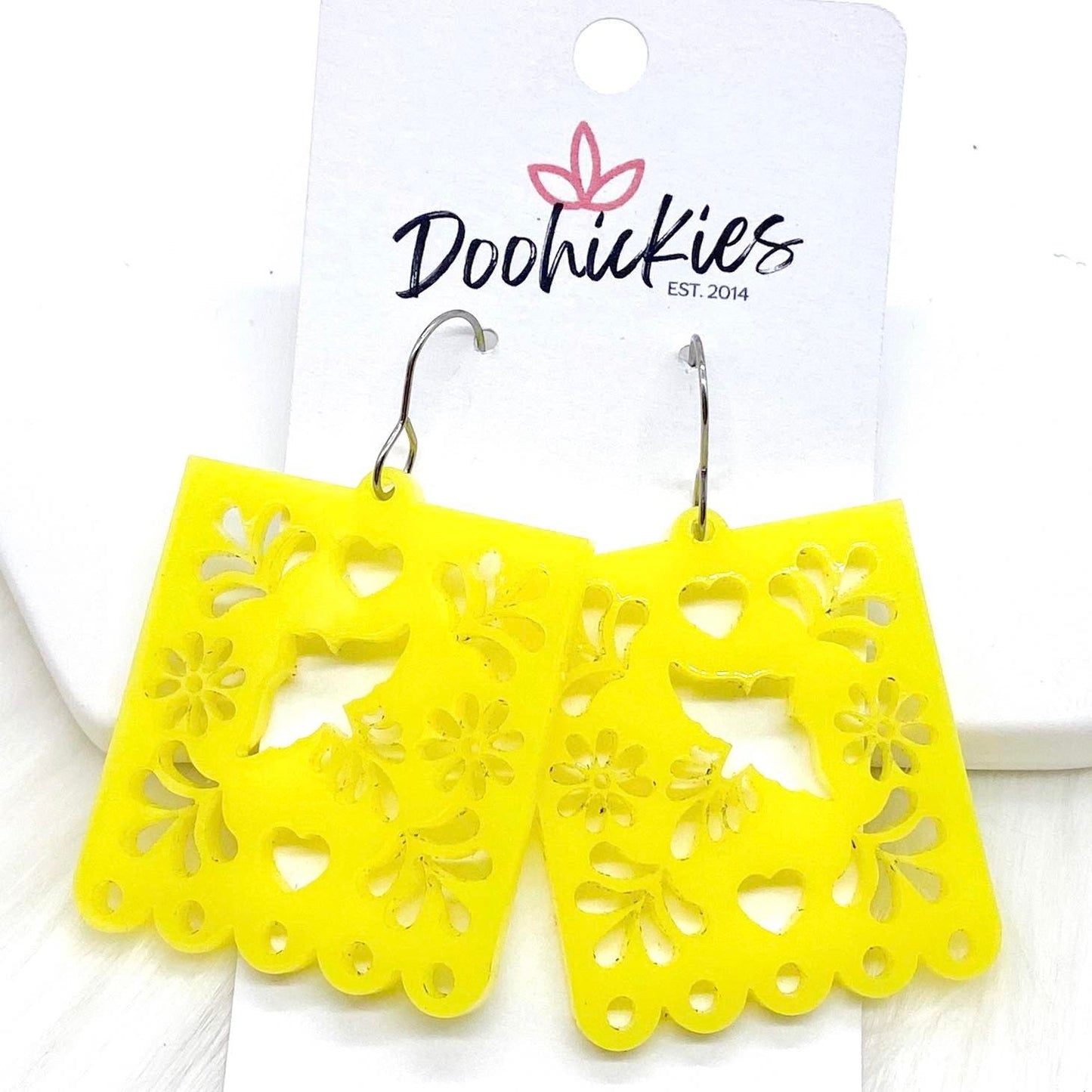 1.5" Papel Picado -Cinco de Mayo Earrings by Doohickies Wholesale