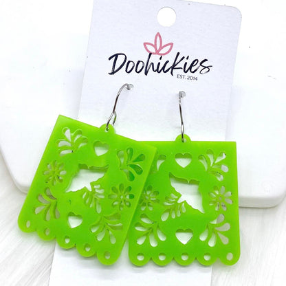 1.5" Papel Picado -Cinco de Mayo Earrings by Doohickies Wholesale