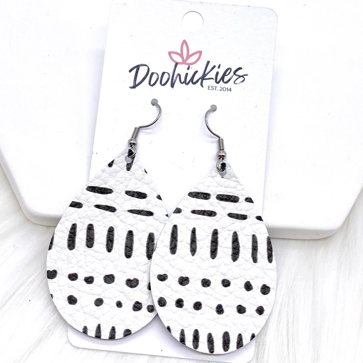 2" Black & White Mini Collection -Earrings by Doohickies Wholesale