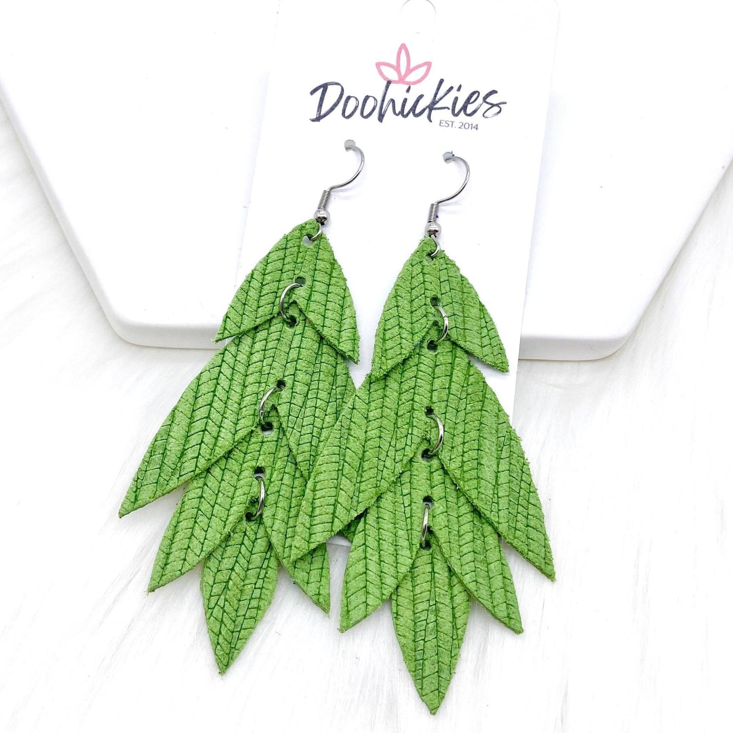 3" Cha-Cha Lilli Belles - Leather Earrings by Doohickies Wholesale