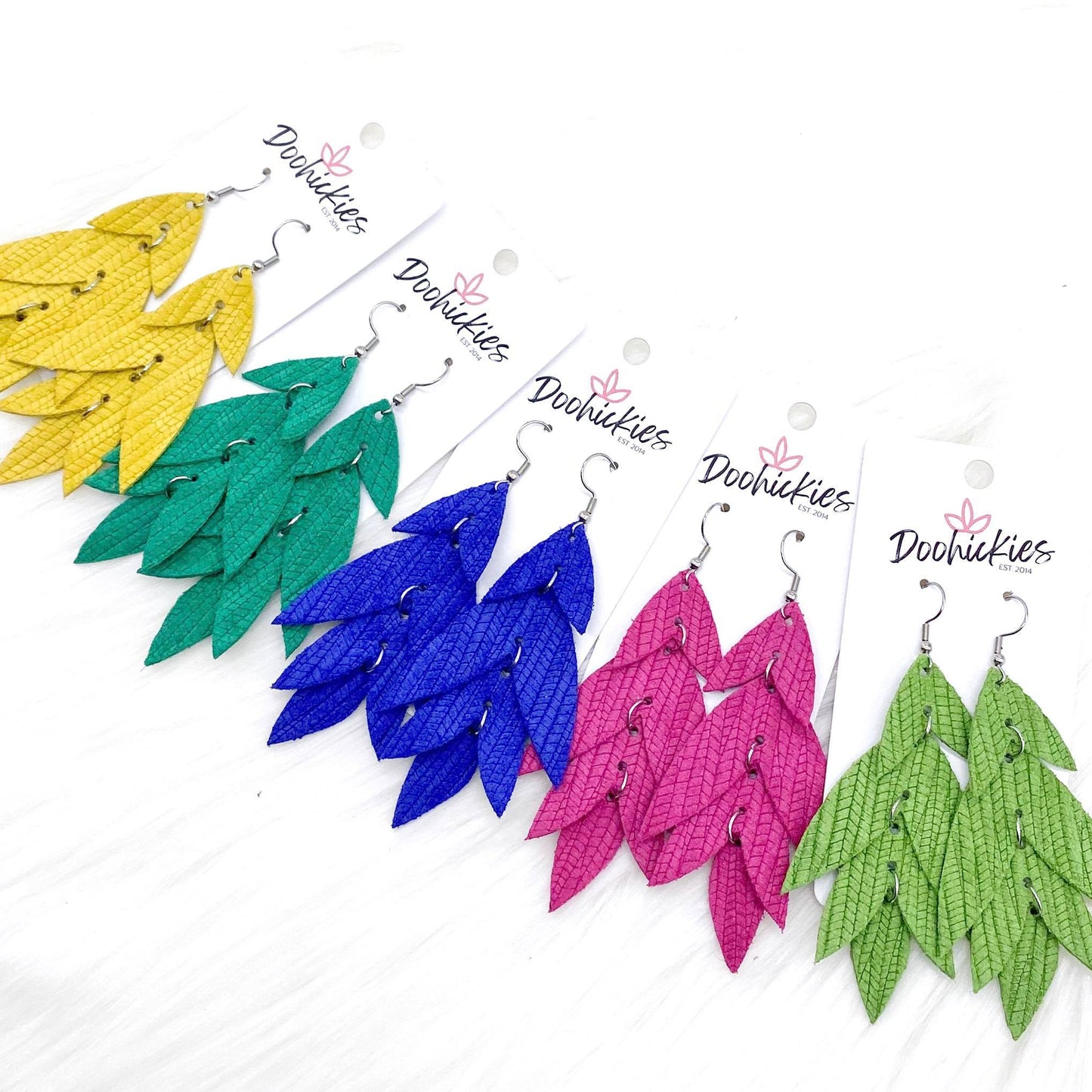 3" Cha-Cha Lilli Belles - Leather Earrings by Doohickies Wholesale