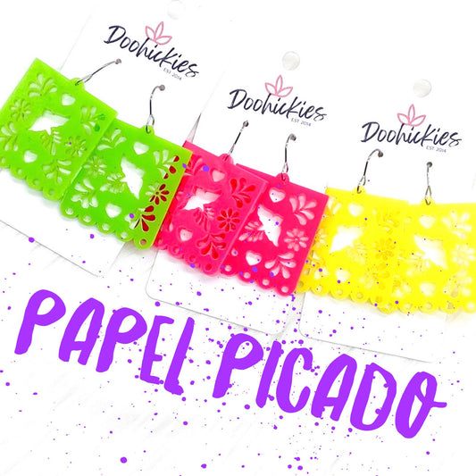 1.5" Papel Picado -Cinco de Mayo Earrings by Doohickies Wholesale