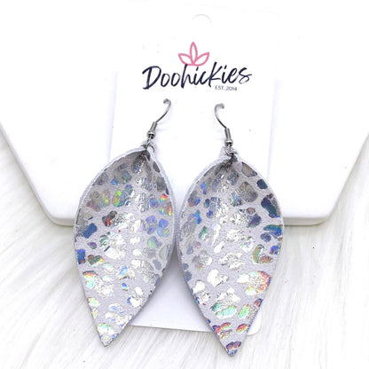 2.5" Metallic Valentine's Day Leopard Petals -Earrings by Doohickies Wholesale