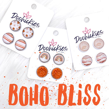 12mm Boho Bliss Duos -Boho Earrings by Doohickies Wholesale