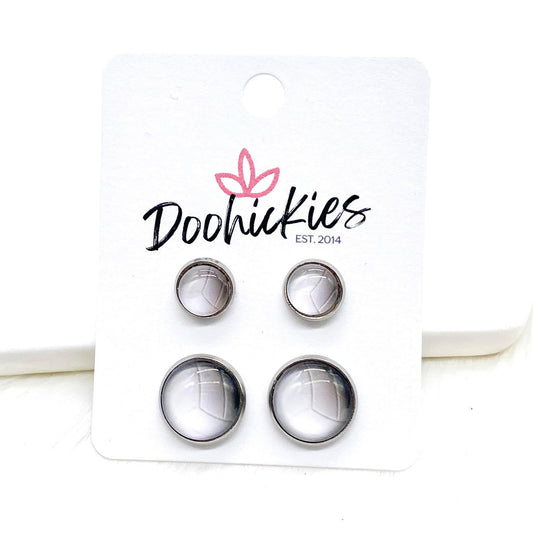 New Volleyball Mommy & Me in Stainless Steel Settings -Sports Earrings by Doohickies Wholesale